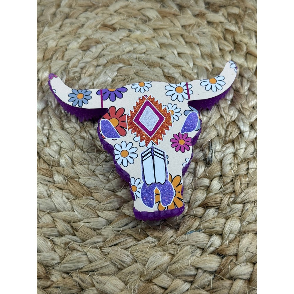Car freshie bull skull card stock scent lavender vanilla car freshener‎